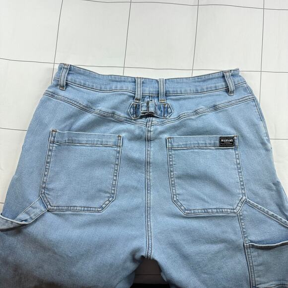 Wildfang Jeans Womens Large Blue Essential Denim Work Pant Carpenter Utility - Picture 7 of 13